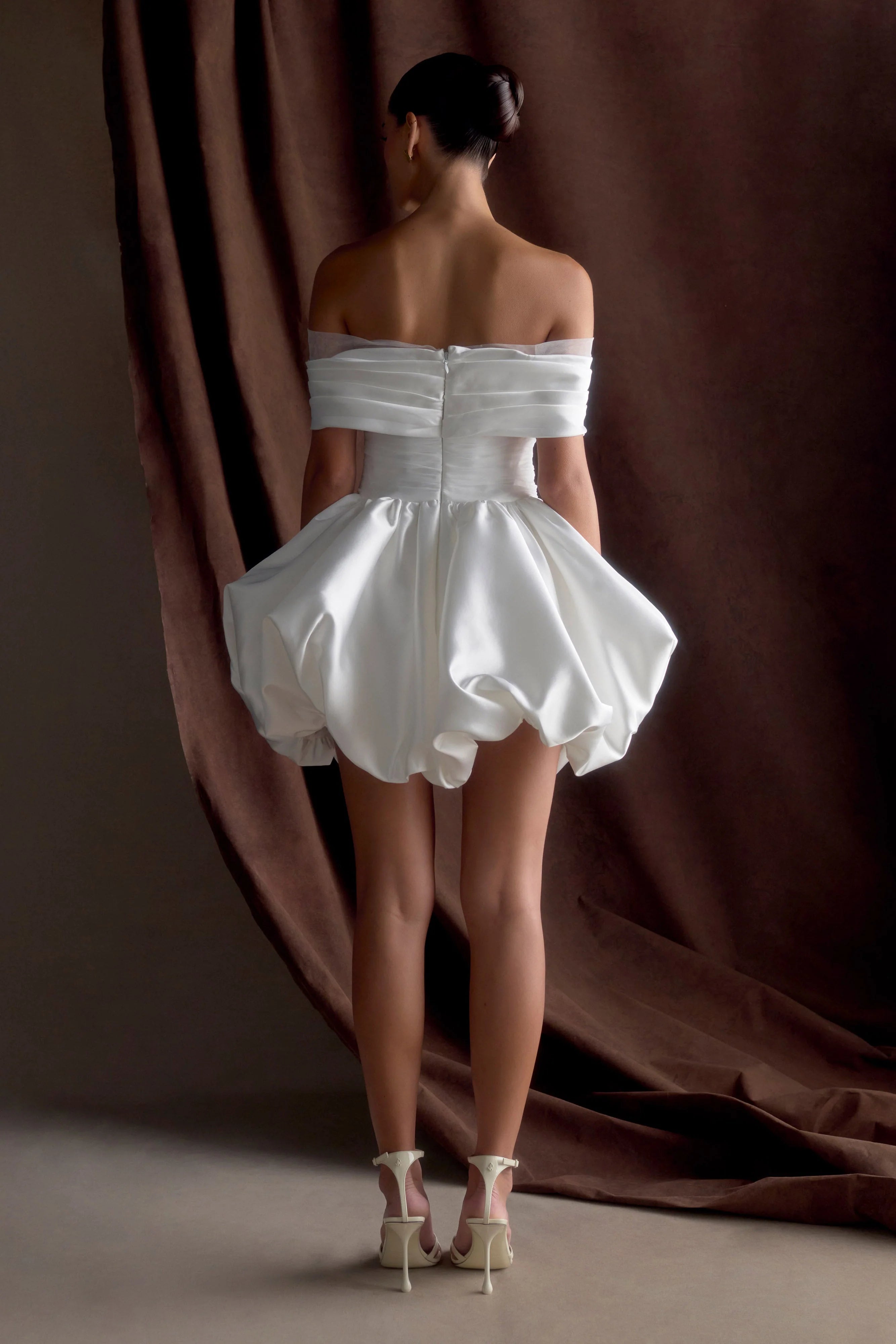 Lauretta Off Shoulder Mini Dress - White